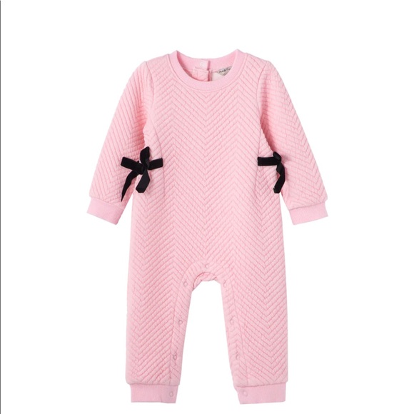 Habitual Other - Habitual Girl Quilted Romper with Velvet Bows | 18M